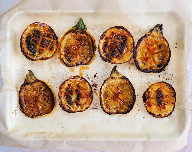oven roasted courgette with maple syrup cuisinefiend.com