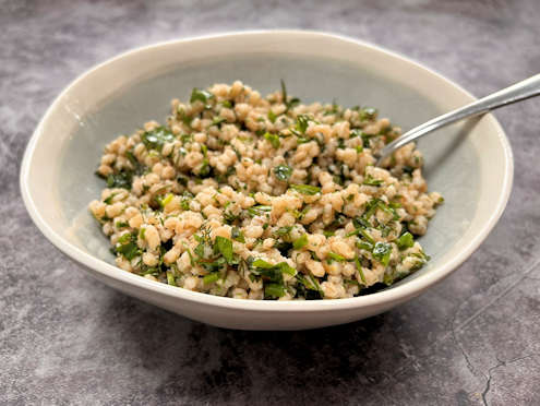 Pearl barley with herbs and Parmesan
