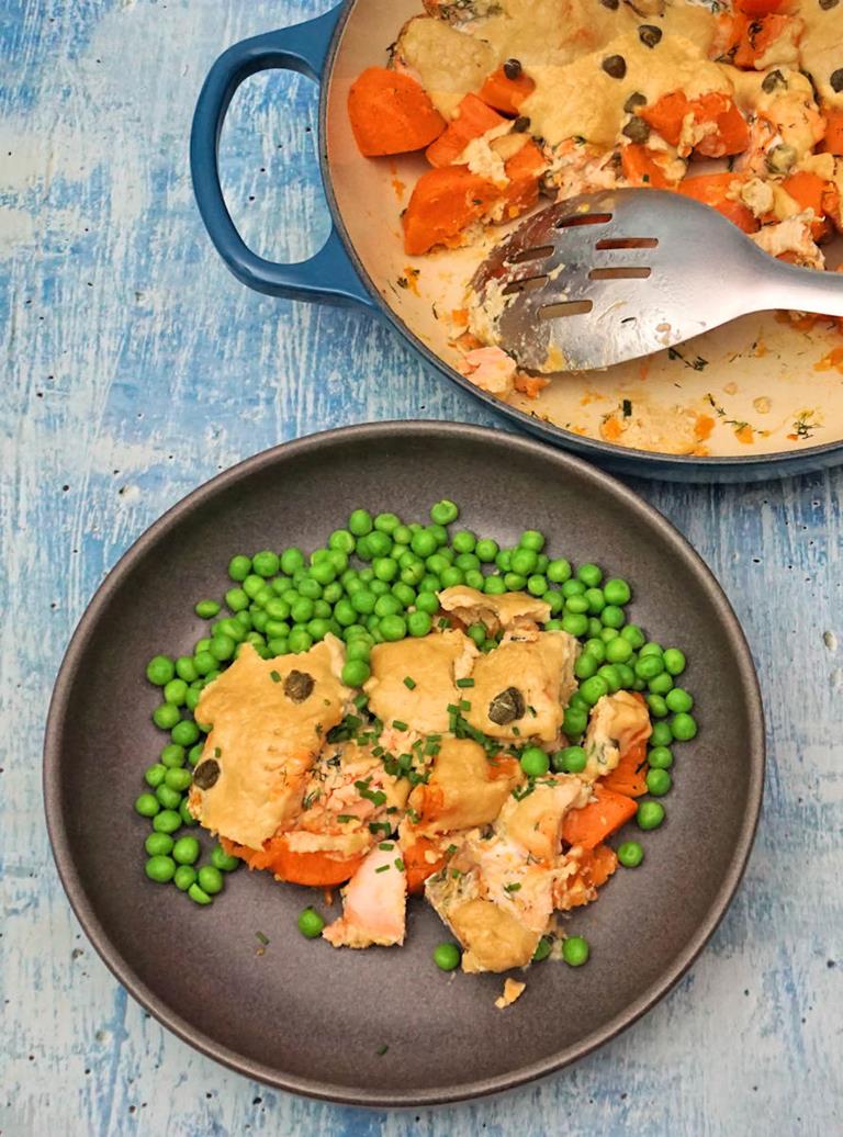 tahini salmon and sweet potato cuisinefiend.com