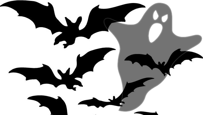 Halloween bats and ghosts