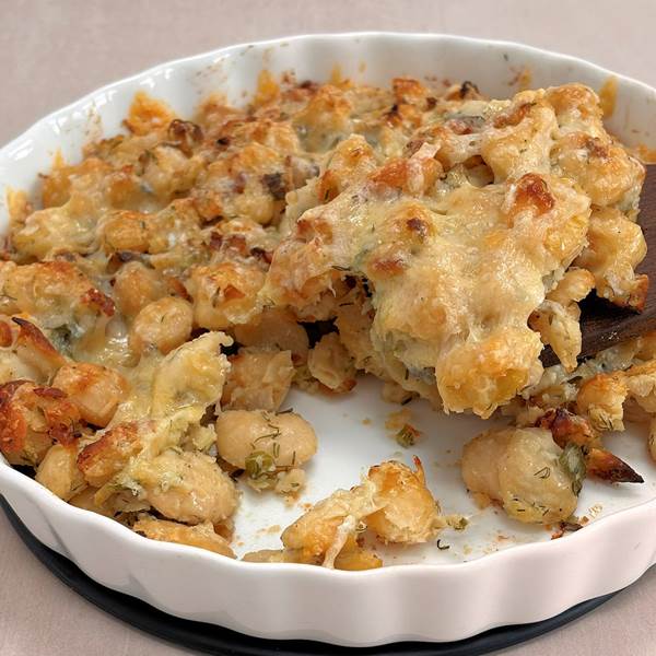 Crispy crushed butter beans