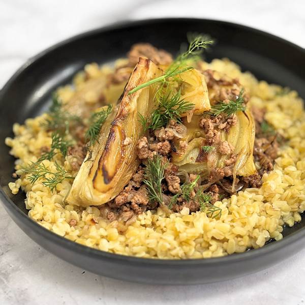 Braised fennel with pork ragu