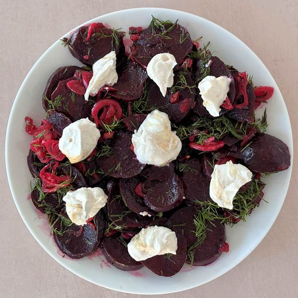 Roasted beetroot with tahini yoghurt