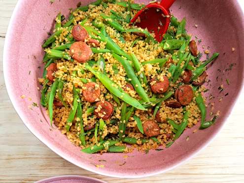 bulgur wheat with chorizo