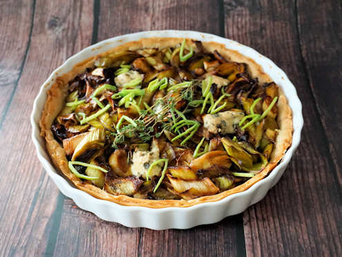 caramelised leek tart