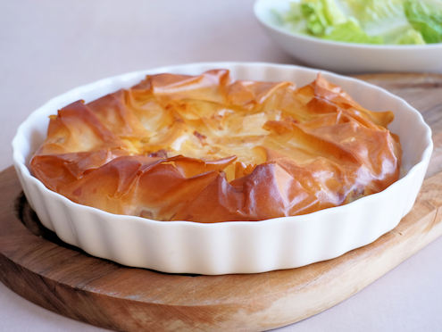 chorizo and sweetcorn pie