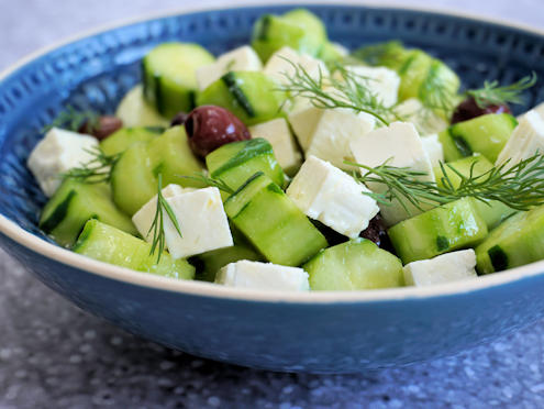 cucumbers with feta and honey