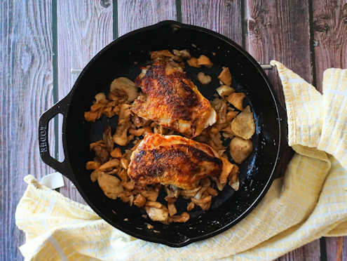 guinea fowl breast with mushrooms