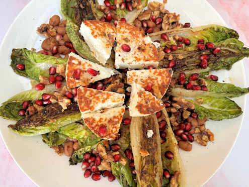 Manouri beans and grilled lettuce