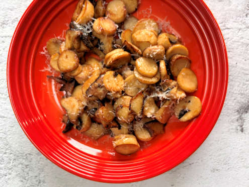 Miso Parmesan mushrooms