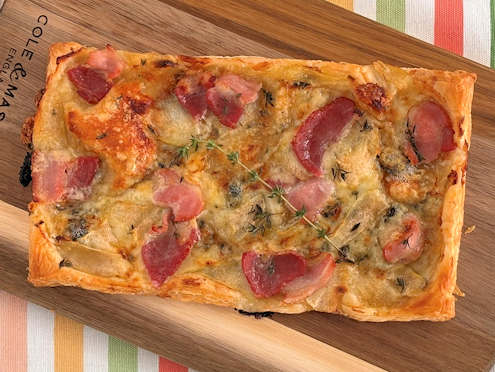 Pear and bacon tart