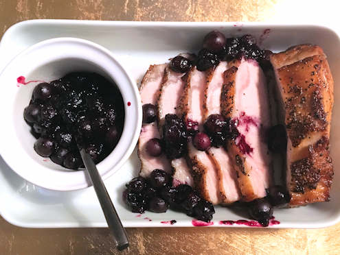 pork loin with blueberry sauce