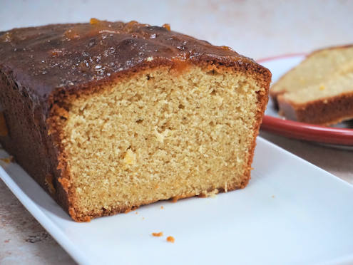 pound cake with apricot glaze