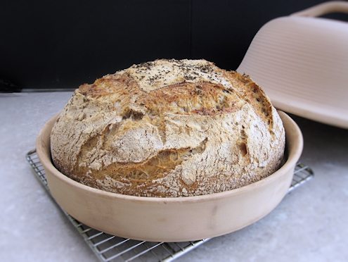 rosemary and seed cheat's sourdough