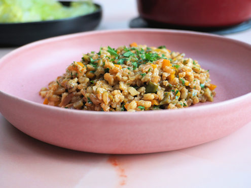 spelt risotto with porcini