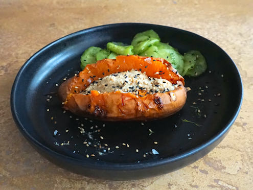 sweet potatoes with tahini