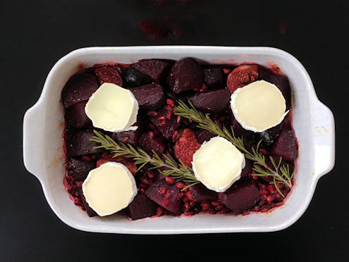 Twice roasted beetroot with pomegranate