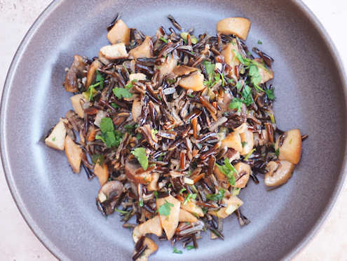 wild rice with mushrooms